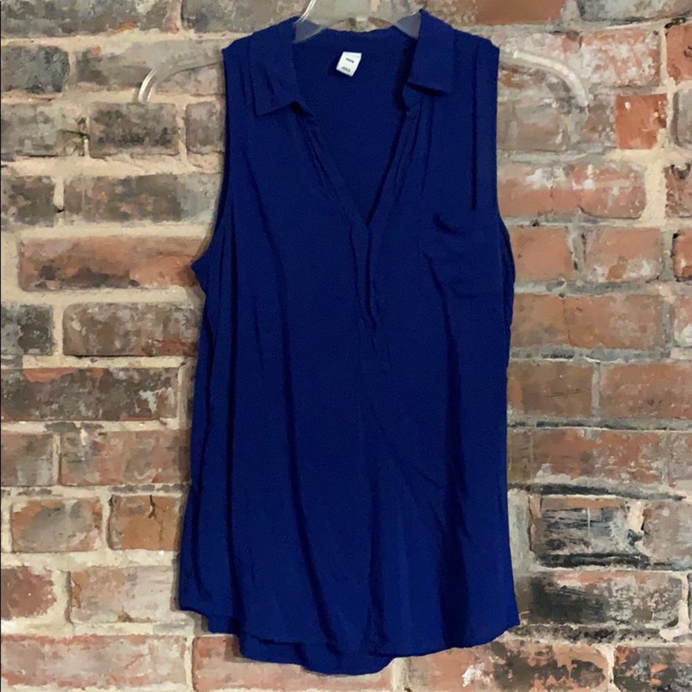 Sleeveless Royal Blue Shirt
